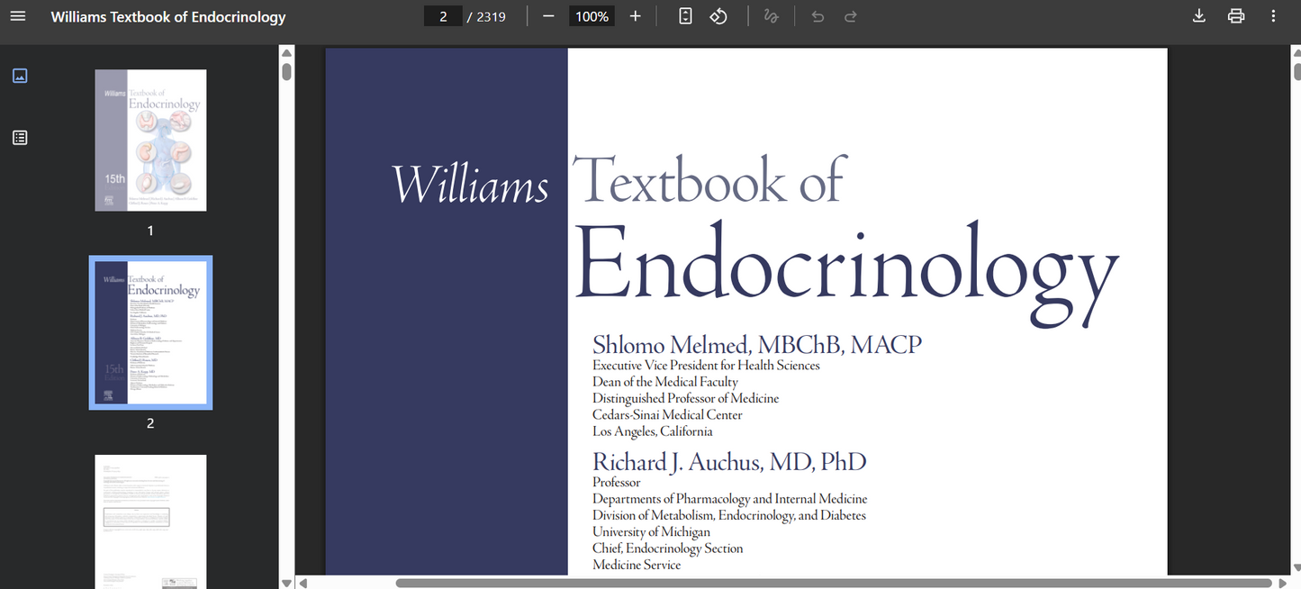 Williams Textbook of Endocrinology 15th Edition PDF searchable
